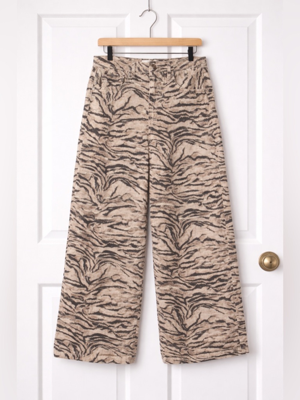 Marks & Spencer Animal Print Wide Leg Jeans Sz 12